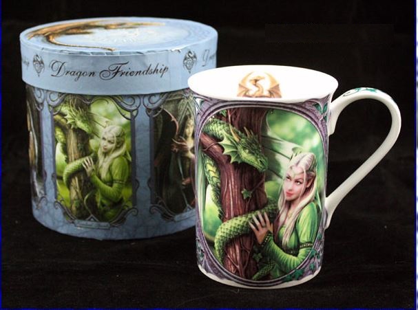 Anne Stokes en céramique tasse de voyage Dragon Kin café thé boissons Dragon Rouge