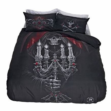 ANNE STOKES ORIENTAL SKULL MYTHICAL QUEEN BED QUILT COVER SET HOME DECOR 